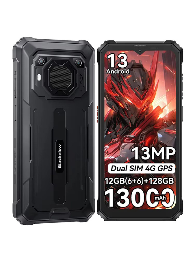 Blackview BV6200 Pro Robustes Smartphone in Schwarz und Grün mit 128 GB Speicher, 13000 mAh Akku, 6,56 Zoll Display, Android 13, 13 MP Kamera, 4G/LTE und GPS - Bild 4