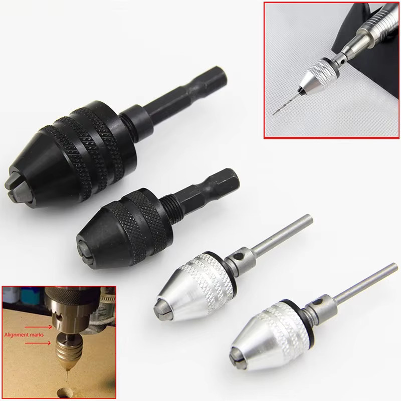 JIGHOLE Schnellspannbohrfutter Adapter mit Sechskantschaft für Schlagschrauber und Bohrer, Spannbereich 0,3-8 mm, 6,35 mm Aufnahme - Bild 2