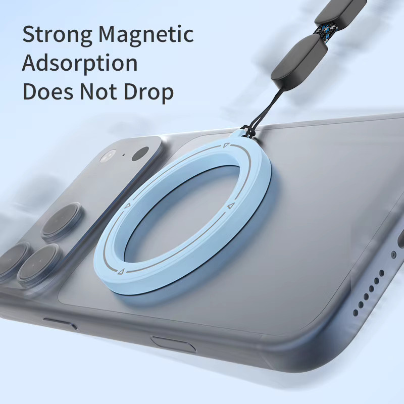 WSSHE Magnetisches Handy-Ringband in Schwarz für iPhone, Samsung und Xiaomi mit MagSafe-Kompatibilität und verstellbarem Handgelenksband - Bild 3