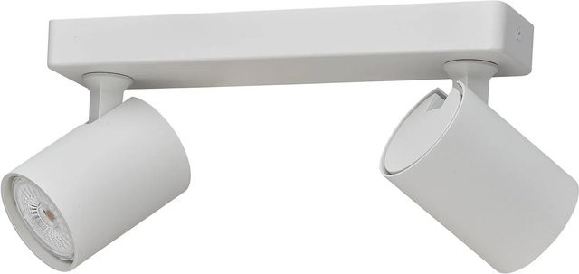 Oktaplex Bora Alu Deckenstrahler Weiß, 2-flammig, schwenkbar, inkl. GU10 LED-Leuchtmittel, 3-Step dimmbar, Warmweiß - Bild 1
