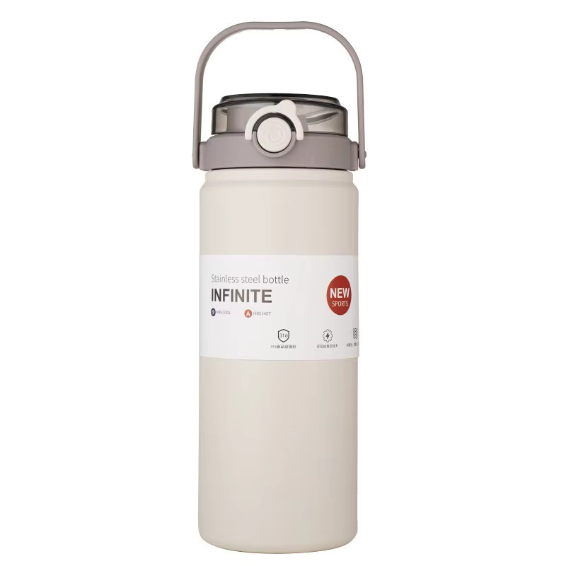 PGY Thermo-Wasserflasche aus Edelstahl mit Strohhalm, 1,2 l, Grün/Weiß - Bild 3