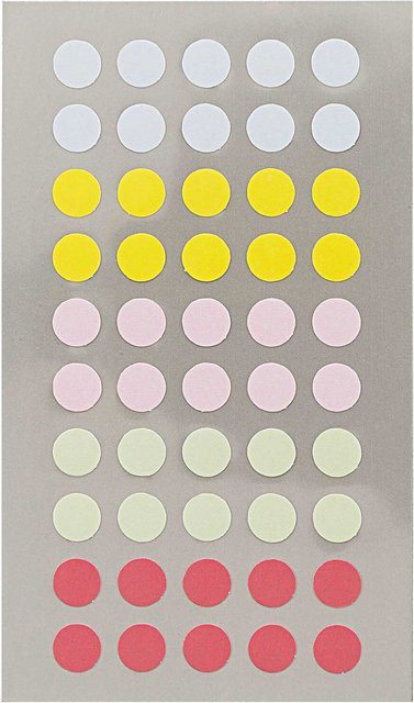 Rico Design Paper Poetry Office Sticker Punkte in Pastell Multicolor Durchmesser: 8 mm, 4 Bogen - Bild 1