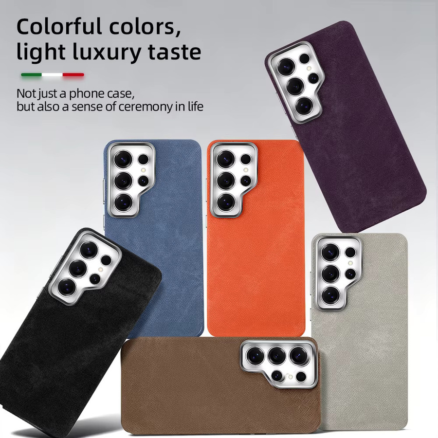 Vietao Handyhülle für Samsung S26 Ultra und S25 Ultra mit magnetischer kabelloser Ladefunktion, Mikrofaser-Case mit Metall-Kameralinse in Blau - Bild 3