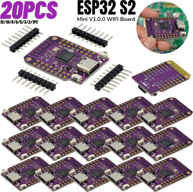 Espressif ESP32-S2 Mini V1.0.0 WiFi Modul Entwicklungsboard in Purple mit 4MB Flash und 2MB PSRAM - Bild 1