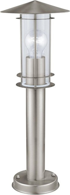 Eglo Sockelleuchte Lisio 1-flammig aus Edelstahl und Glas in Silber, B/H: 50 x 17,5 cm - Bild 1