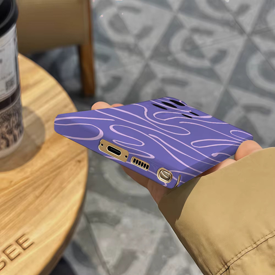 Stoßfeste Doppelschicht Handyhülle mit lila abstraktem Design für Samsung Galaxy S25 Ultra, S24 und S23 Ultra Plus - Bild 5