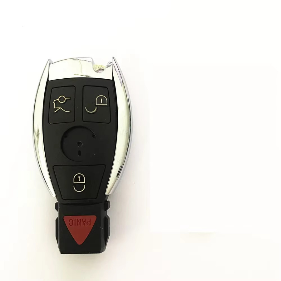 Wilongda Schlüsselgehäuse mit Schlüsselanhänger für Benz Auto-Fernschlüssel, 3/4-Tasten, ohne Logo, Farbe: Schwarz, kompatibel mit NEC und BGA ab Baujahr 2000 - Bild 2