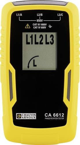 Chauvin Arnoux CA 6612 Phasen- und Drehfeldprüfer CAT III 1000 V, CAT IV 600 V mit LCD in Gelb - Bild 1