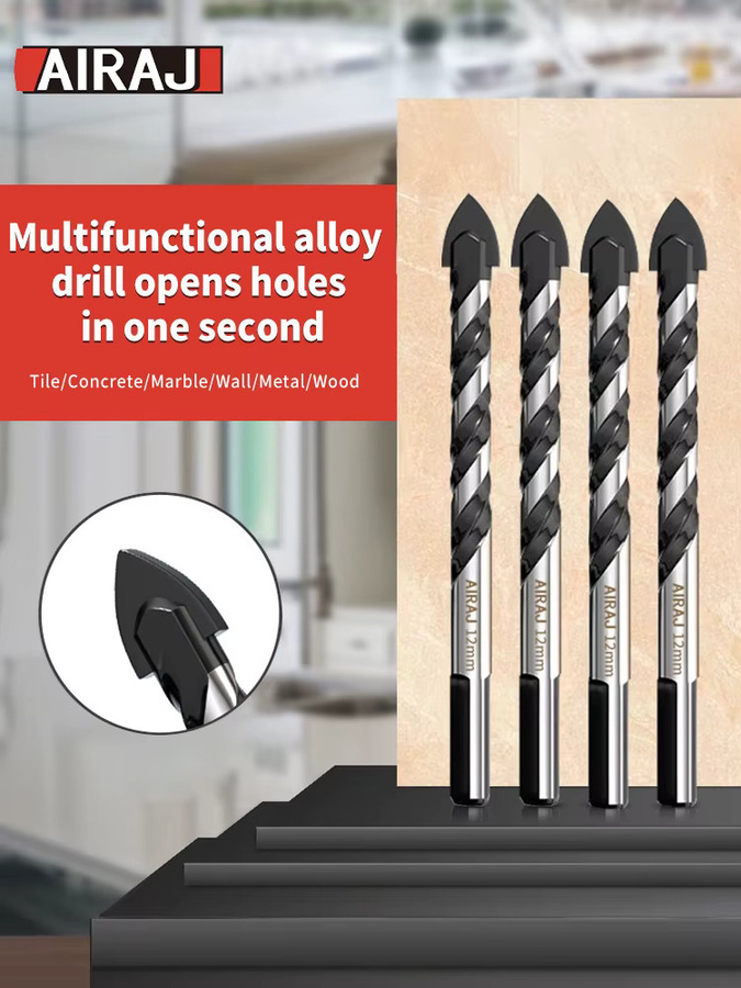 5-teiliges DTBD Multifunktionales Metall-Bohrset aus Legierung in Silber für Keramik und Beton - Bild 7