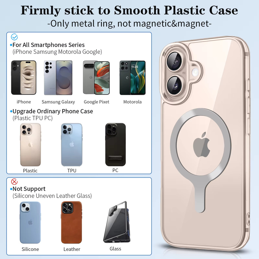 Universelle Metallplatten-Ring-Aufkleber für magnetische Auto-Handyhalterungen und MagSafe Wireless Charger, 1-4 Stück - Bild 5