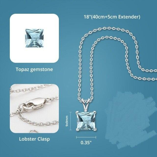 YIRAN Jewelry Anhänger, Topas, 925 Silber, Damen - Bild 1