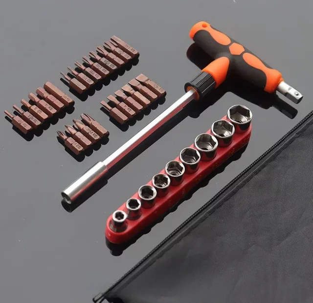 XMSJ Schraubendreher-Set mit T-Griff und Steckschlüsselsatz für Kreuz, Schlitz, Sechskant und Pflaumenkopf - Bild 1