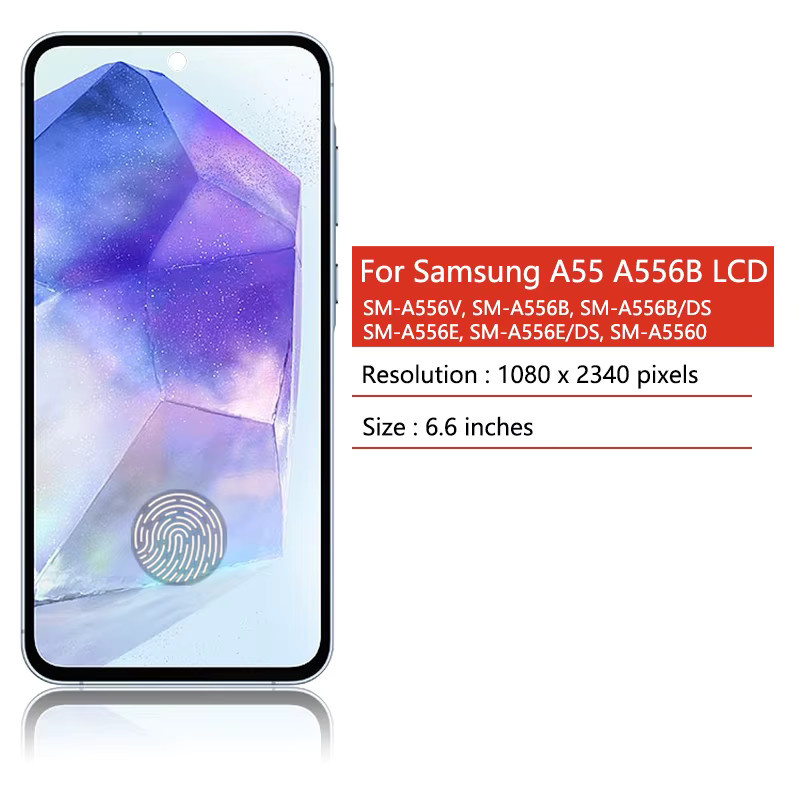 Samsung A55 5G LCD-Display mit Super AMOLED Touchscreen Digitizer und Rahmen in Schwarz, 6,6 Zoll - Bild 2