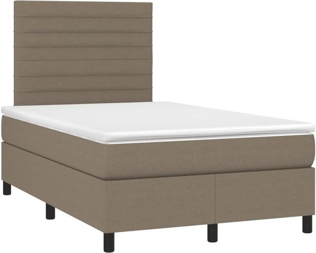 vidaXL Boxspringbett mit Matratze aus Stoff in Taupe, B/T/H: 190 x 120 x 123 cm - Bild 1