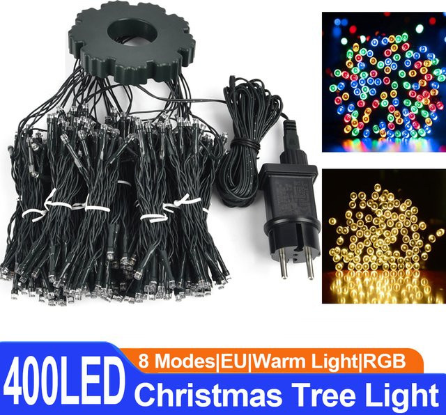 Arbrac 2er-Pack RGB LED-Lichterkette für Außenbereich, wasserdicht, Mehrfarbig, Länge: 5,8 m und 2 m - Bild 1