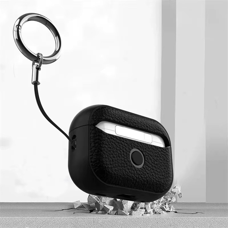 Stoßfeste TPU Schutzhülle für Apple AirPods 1, 2, 3, 4 und Pro 1. & 2. Generation inklusive Schlüsselanhänger in Schwarz und Grün - Bild 5