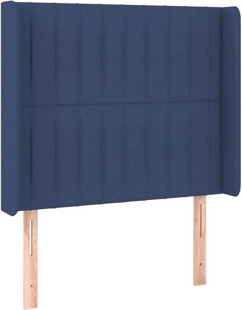 vidaXL LED Kopfteil Blau mit USB-Ladeport und integrierter Beleuchtung, Stoff, B: 83 cm, T: 16 cm, H: 118-128 cm - Bild 1