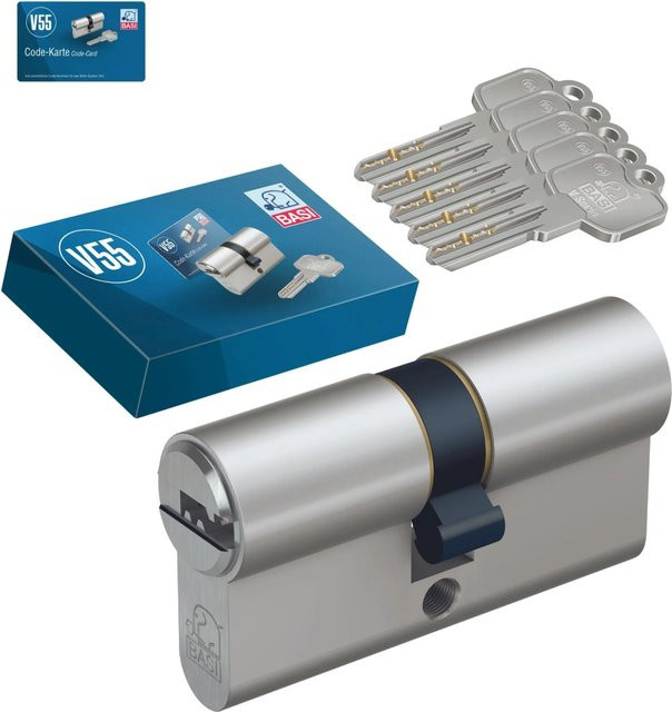 BASI V55 Profil-Doppelzylinder Gleichschließend aus Edelstahl in Silber, Maße: 30/45 mm - Bild 2
