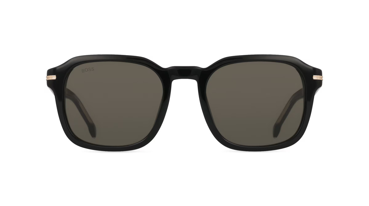 Hugo Boss 1627/S Sonnenbrille, Vollrand, Quadratisch, Acetat, Herren, schwarz, grau - Bild 1
