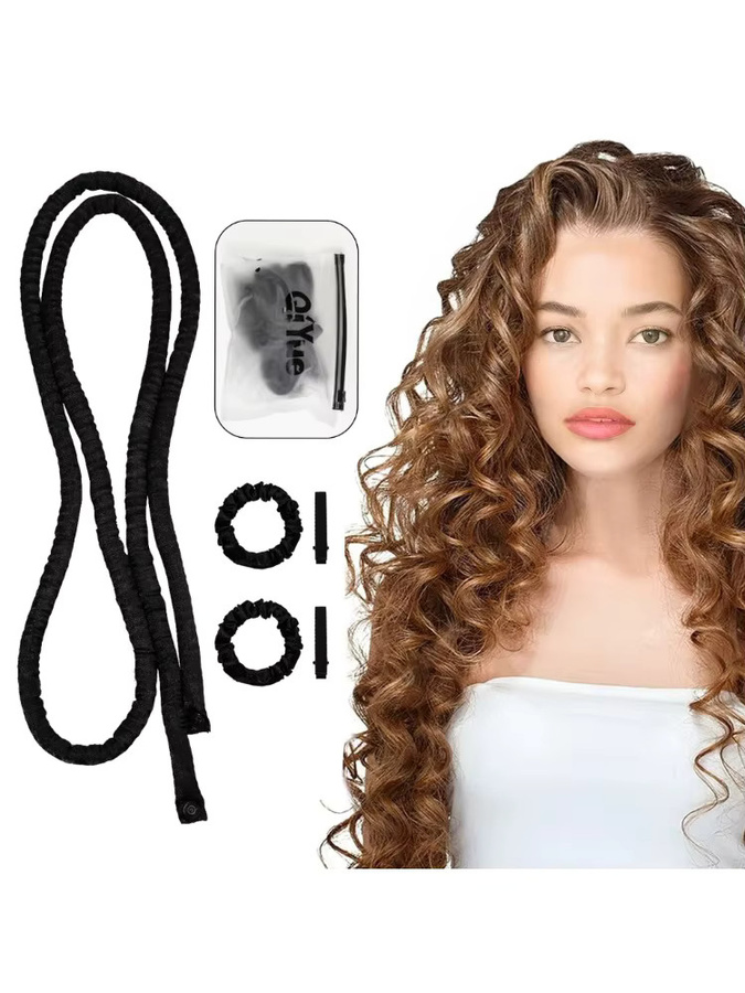 Heatless Curling Rod Set, Locken Styling Kit mit Seidenbandrollen und Haarspange - Bild 5