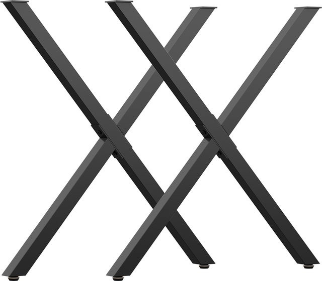 Aosom HOMCOM Set mit 2 Tischbeinen aus Stahl im X-Design, Farbe Schwarz Matt, Industriedesign, B/T/H: 70 x 8 x 72 cm - Bild 1