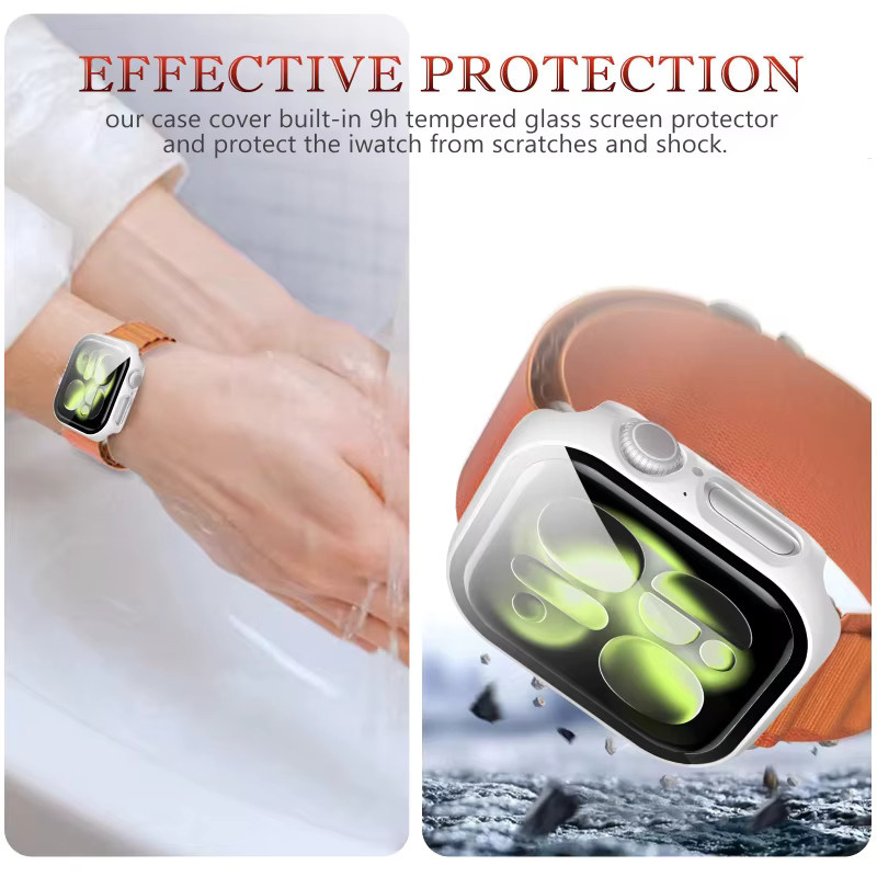 Apple Uhrenzubehör Schutzhülle und Displayschutzfolie, Schwarz Weiß, Unisex - Bild 2