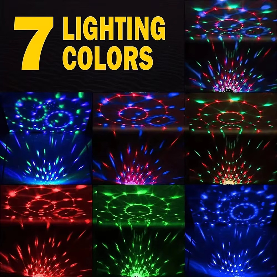 KDULIT RGB LED Discokugel Partybeleuchtung mit Rotationseffekten in Multicolour, B/T/H: 15,5 x 9,7 cm - Bild 2