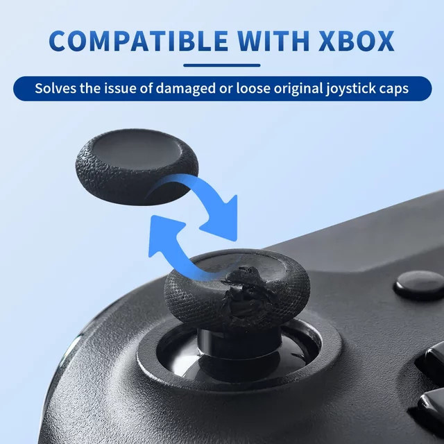 6 Stück Ersatz-Joystick-Tastenkappen für Xbox One und Xbox Series S/X Controller in Schwarz - Bild 1