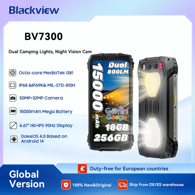 Blackview BV7300 Outdoor-Smartphone mit 256 GB Speicher, 6,67 Zoll 90 Hz Display und 15000 mAh Akku in Orange oder Black - Bild 1