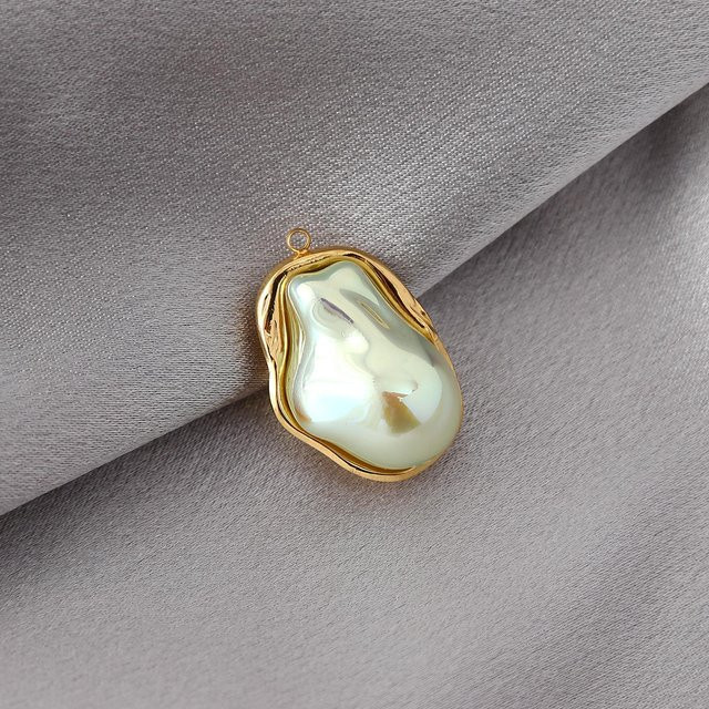 Perlenanhänger, Edelstahl, Gold, Unisex - Bild 1