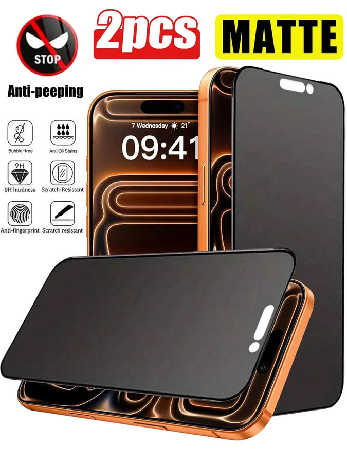 BOLLYMORE 4-in-1 Mattierte Keramik-Displayschutzfolie mit Anti-Spy und Blendschutz für iPhone 17/16/15/14/13/12 - Bild 6