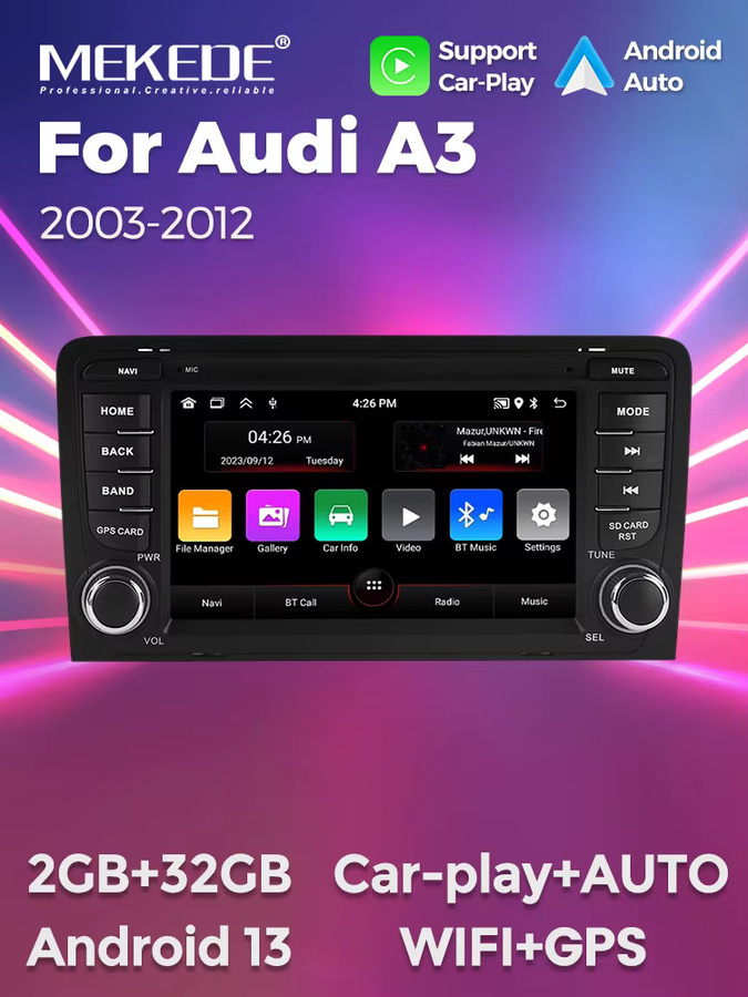 NAVIFANS 7-Zoll Android Auto und Apple CarPlay Autoradio für Audi A3 8P 2003-2012 S3 RS3 in Schwarz mit GPS und Bluetooth - Bild 5