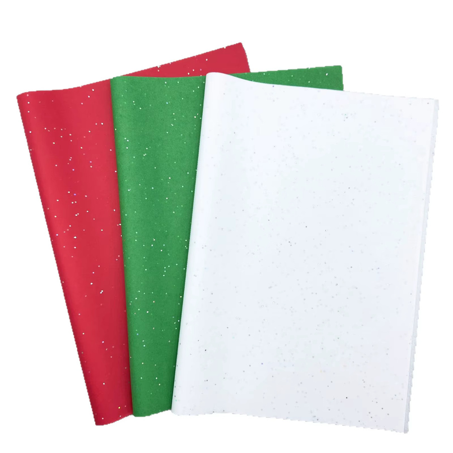 30 Blatt gemischtes Schneeflocken-Geschenkpapier in Rot und Grün, B: 50 cm, H: 35 cm - Bild 3
