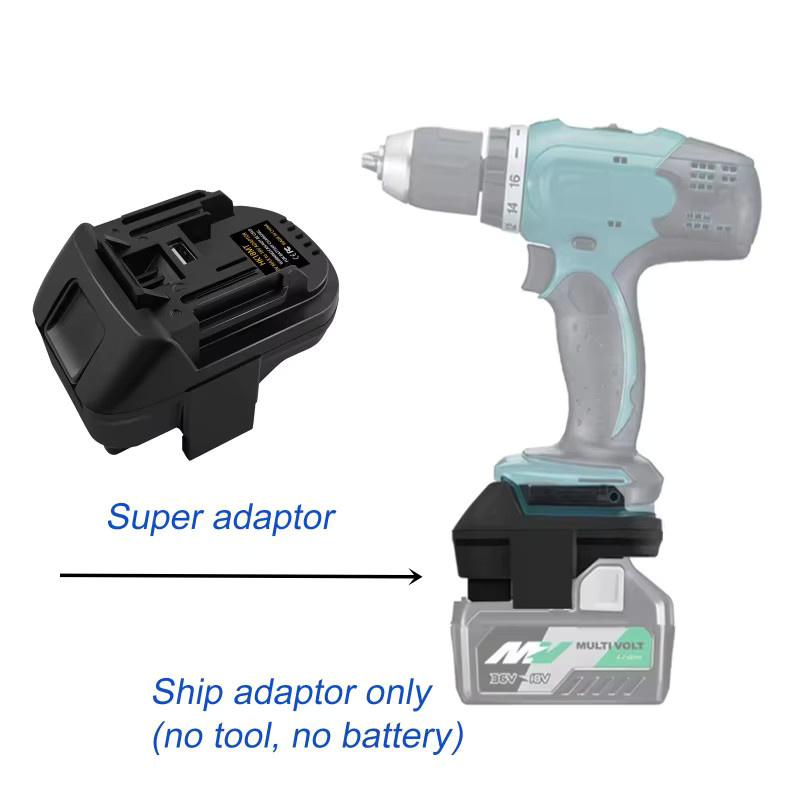 HiKOKI HK18MT Batterieadapter in Schwarz für 18V/36V Li-Ionen-Akkus zur Nutzung mit Makita 18V Li-Ionen-Elektrowerkzeugen und Bohrmaschinen - Bild 2