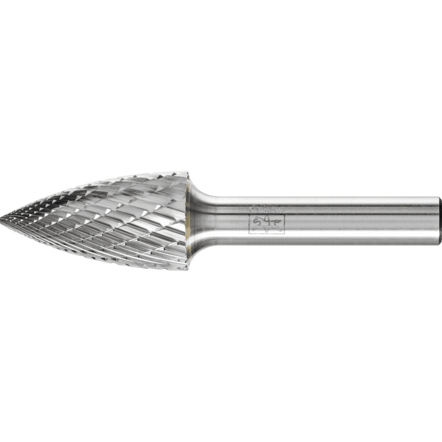 PFERD Hartmetall Frässtift Spitzbogen SPG universal mittel kreuzverzahnt, Durchmesser: 16 mm, Länge: 30 mm, Schaft-Durchmesser: 8 mm, Farbe: Silber - Bild 1