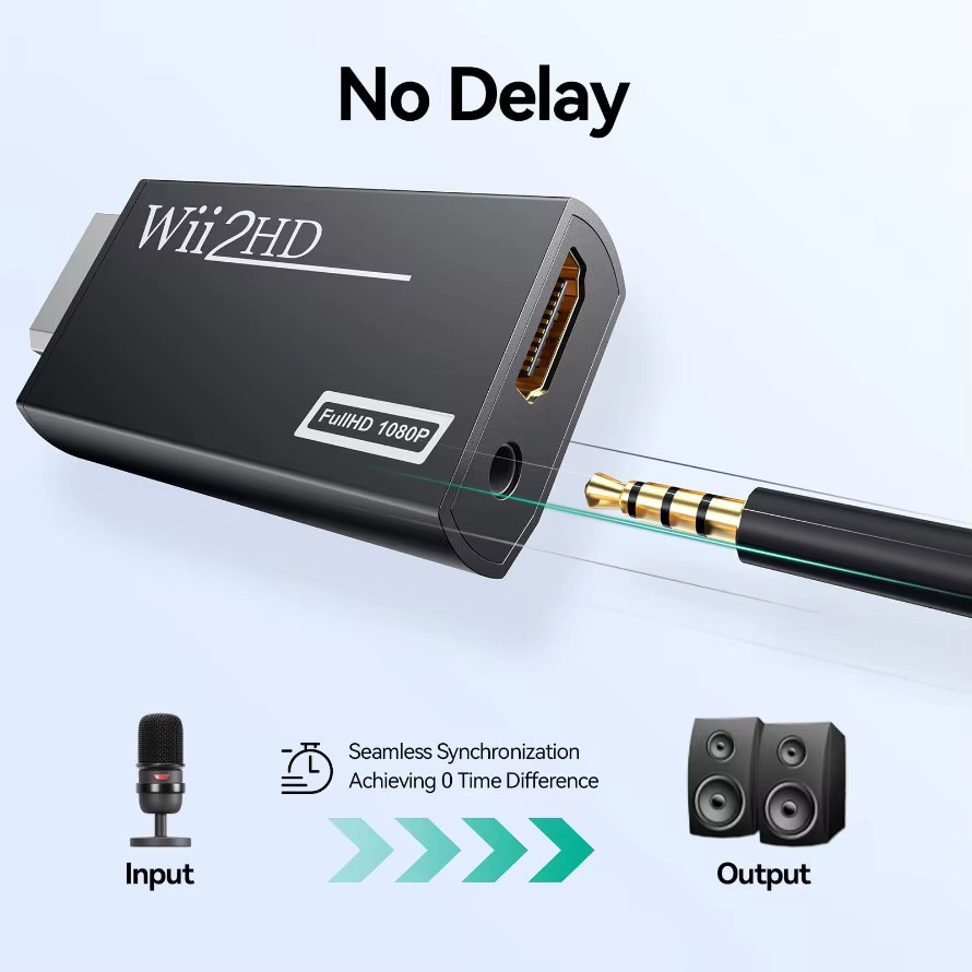 MnnWuu Wii-zu-HDMI Konverter mit HD-Kabel für 1080p Full HD in Schwarz - Bild 5