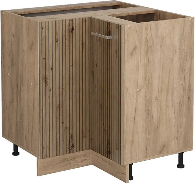 Vicco Eckunterschrank R-Line Artisan-Eiche/Goldkraft Eiche, B/T/H: 75,6 x 46,0 x 81,6 cm - Bild 1