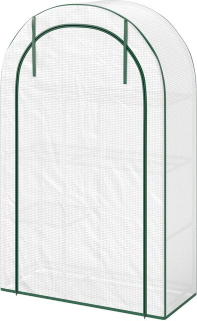 Furnicato Mini-Gewächshaus in Weiß mit 4 Stufen und Reißverschlusstür, B/T/H: 100 x 45 x 160 cm - Bild 1