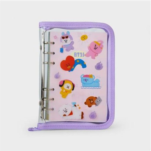 BT21 Line Friends Saisongrüße-Tagebuch in Grau mit Ringbindung und Softcover - Bild 1
