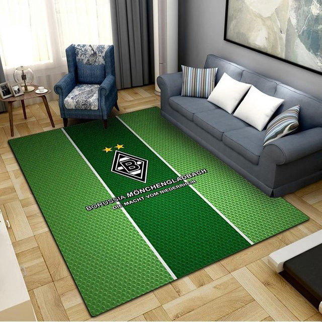Borussia Mönchengladbach Teppich in Grün, modern und rutschfest, B/T: 200 x 160 cm - Bild 1