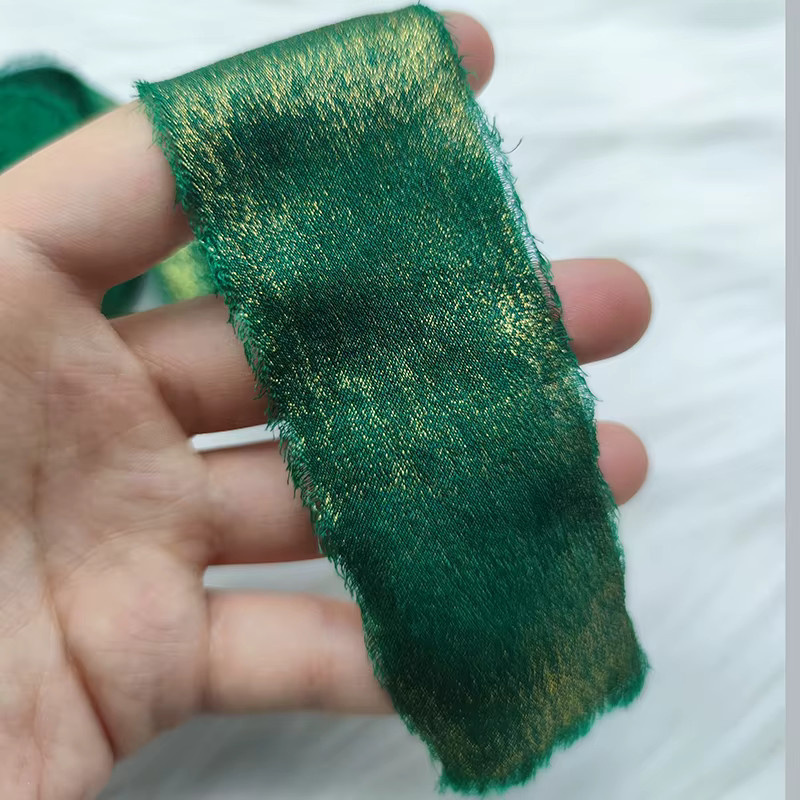 Funkelndes Chiffon-Seidenband mit handgerissenem Rand für Hochzeitsdekoration und DIY-Handwerk - Bild 3