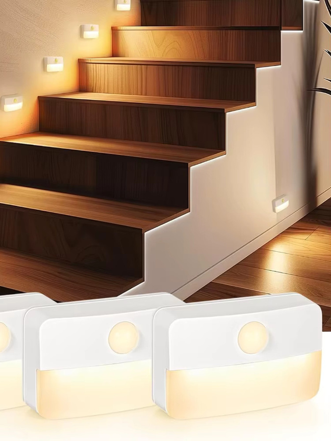 XIWANGFIRE LED-Nachtlicht mit Bewegungssensor und Unterbauleuchte in Cold White, kabellose Schranklampe für Schlafzimmer und Treppenbeleuchtung - Bild 7