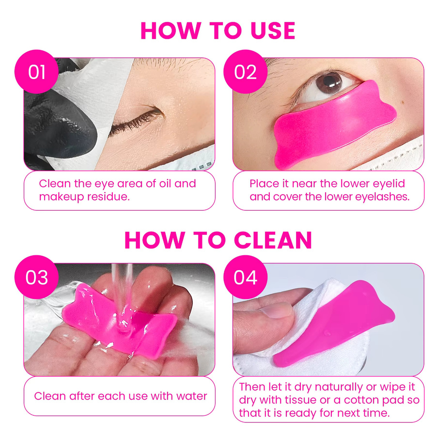 Lomansa Silikon-Wimpernpolster, Gel, bärenförmiges Design, 1 Paar - Bild 3