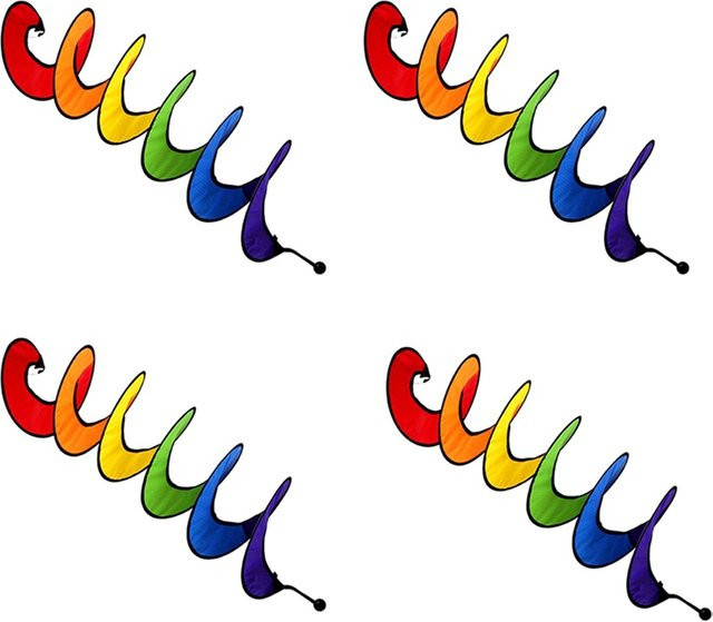 KEKA 4er Set Spiral-Windspiel Regenbogen für Garten und Outdoor-Camping - Bild 1
