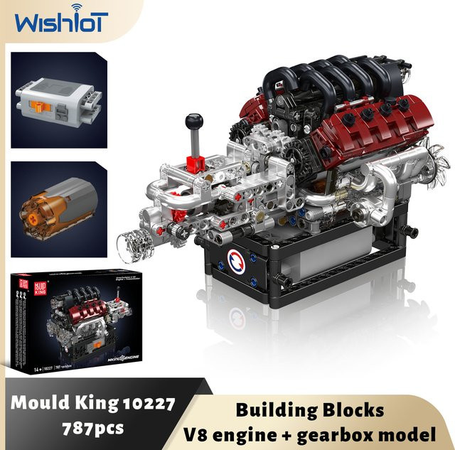 Mould King 10227 GTS V8 Motor und Getriebe-Bausteine Set in Mehrfarbig - Bild 1