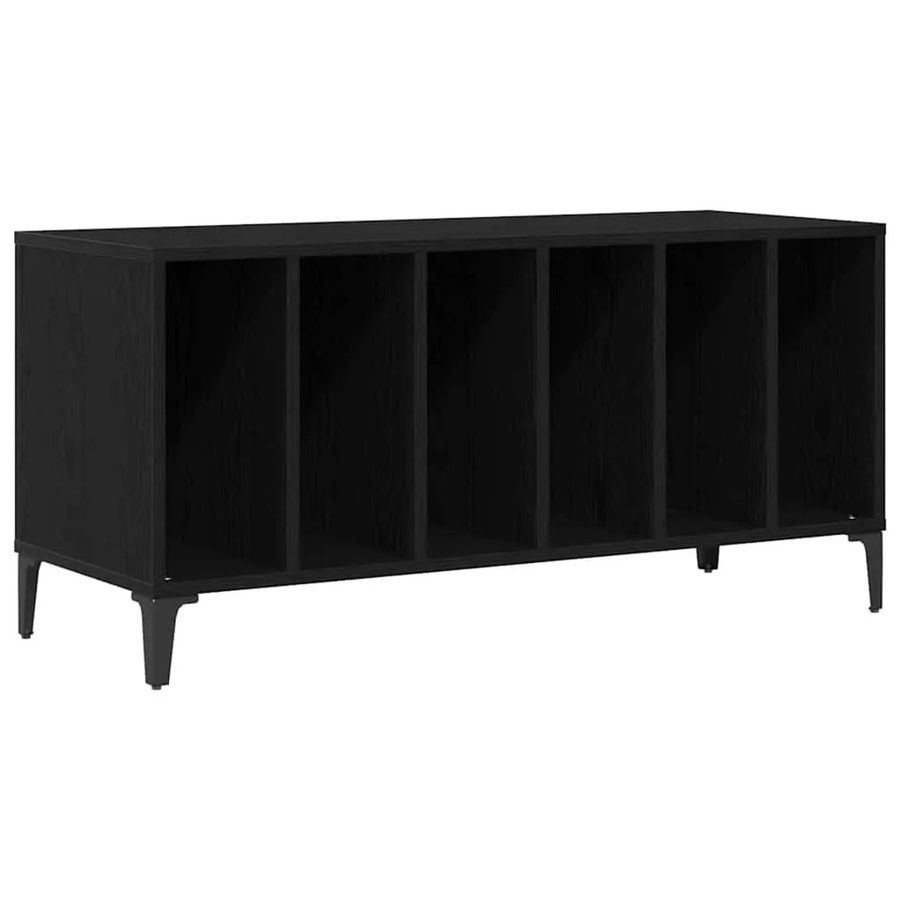 vidaXL Schallplattenschrank in Schwarz und Eichen-Optik, B/T/H: 100 x 38 x 48 cm - Bild 2