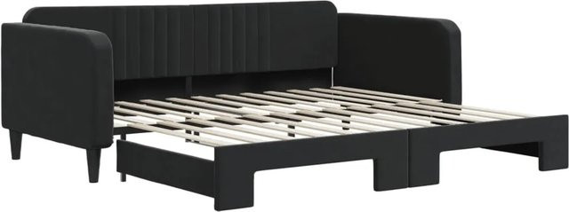 vidaXL Tagesbett ausziehbar in Schwarz mit Samtbezug B/T/H: 223 x 100 x 75 cm - Bild 1