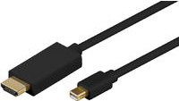MicroConnect Adapterkabel Mini DisplayPort zu HDMI in Schwarz, 2,0 m, unterstützt 4K 60 Hz (4096 x 2160) - Bild 1