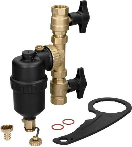 LuxeBath Magnetischer Schlammabscheider mit Absperrventilen 1 Zoll auf 3/4 Zoll - Bild 1