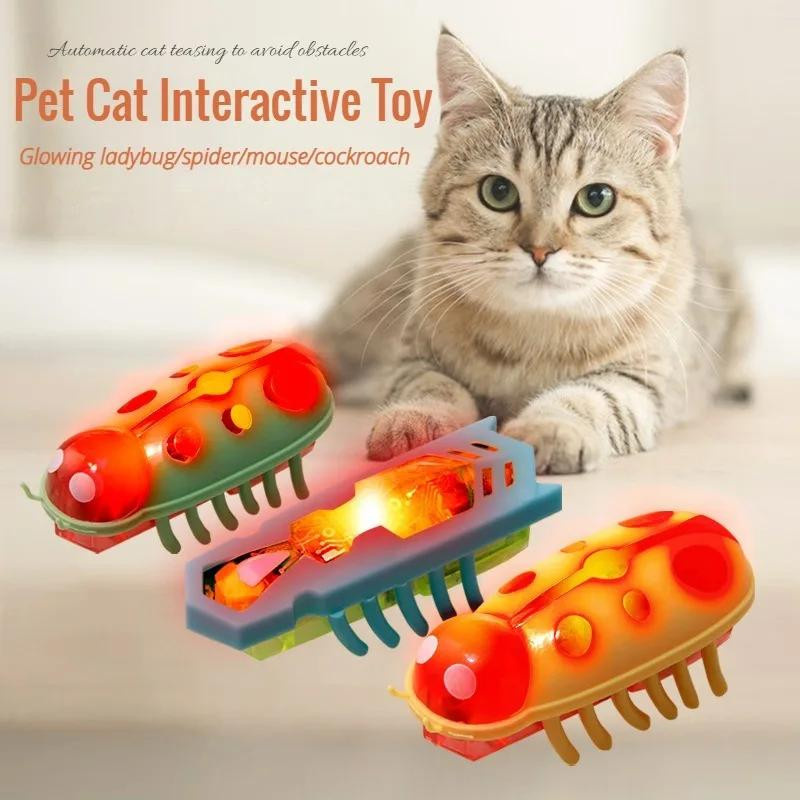 Yiran Furniture Interaktives Katzenspielzeug Mini-Elektro-Glühkäfer Automatisches Flip-Spielzeug Batteriebetrieben - Bild 3